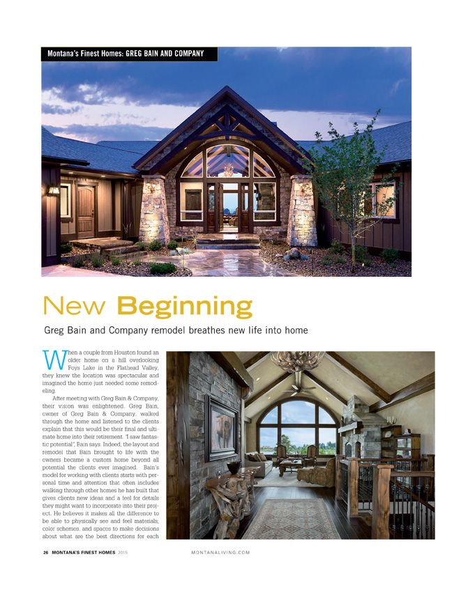 montana finest homes - builder greg bain