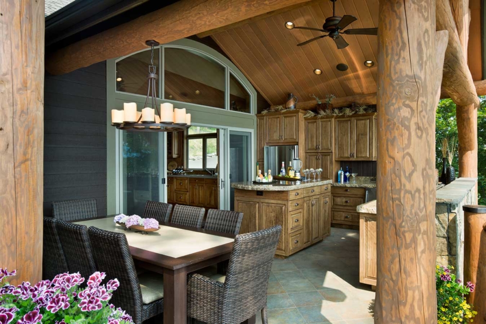 flathead lake retreat kitchen dining