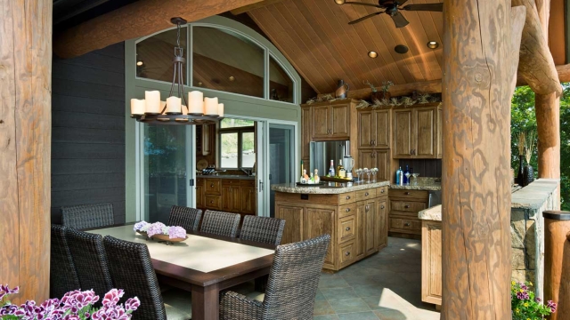 flathead lake retreat kitchen dining