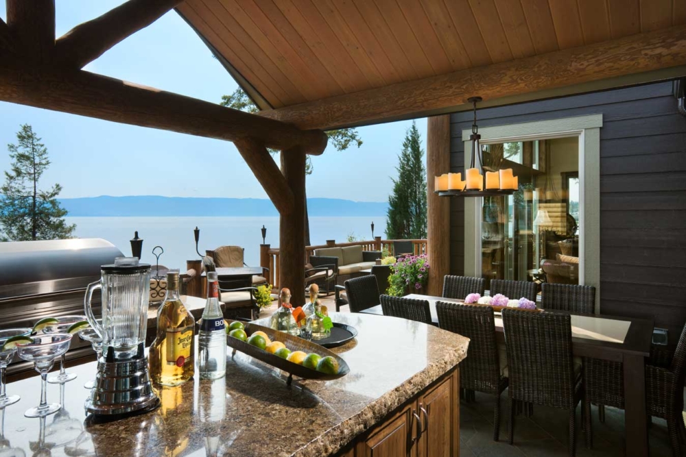 flathead lake retreat outdoor dining