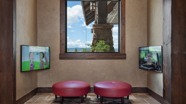 Interior, horizontal, lobby childrens corner, Country Inns & Suites, Kalispell, Montana; Greg Bain & Company kalispell builder country inn seating area