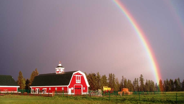montana dream ranch barn rainbow