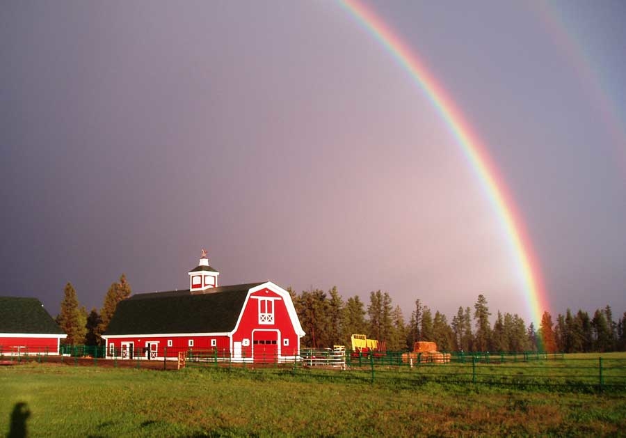 montana dream ranch barn rainbow