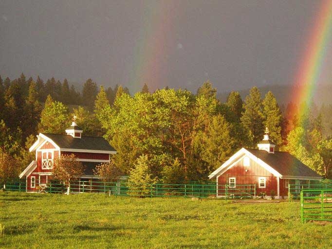 montana dream ranch house barn double rainbow