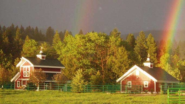 montana dream ranch house barn double rainbow