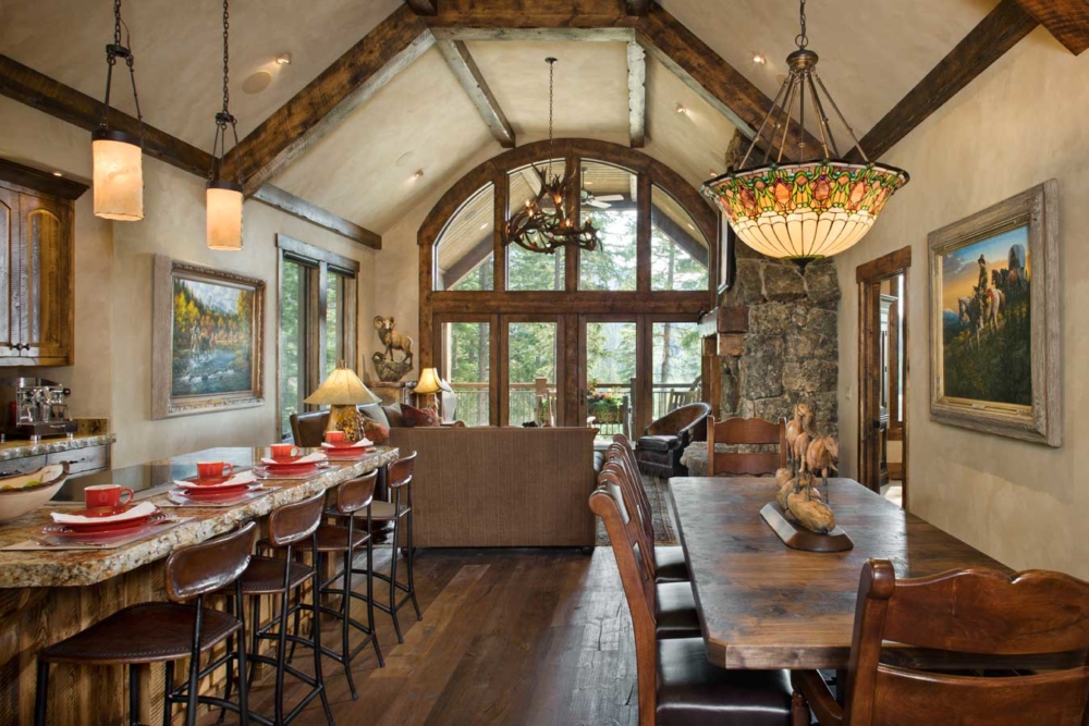 rustic elegance dining kitchen living