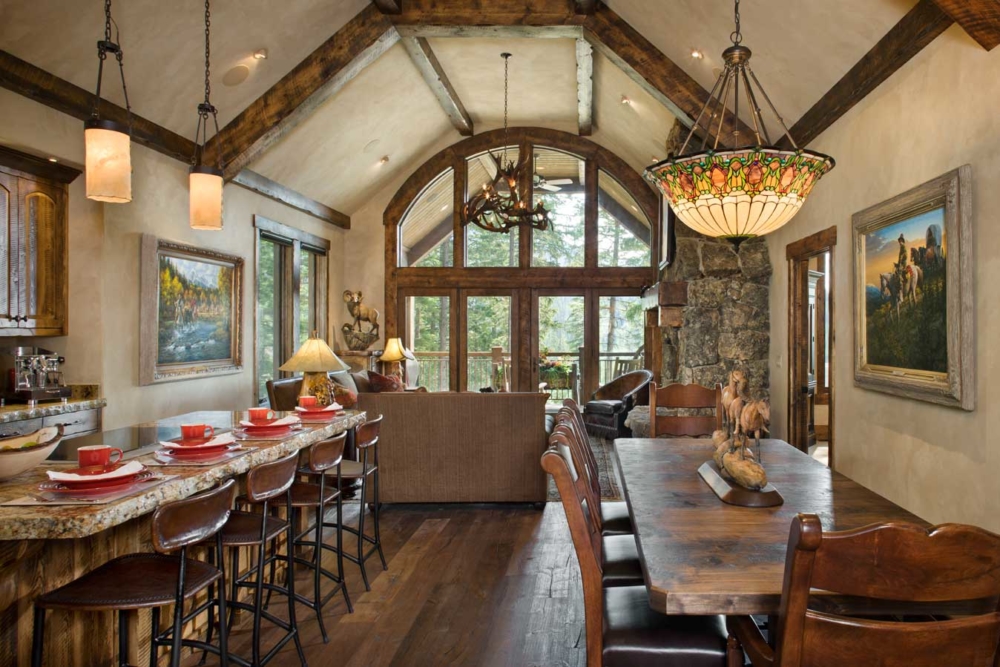 rustic elegance dining kitchen living