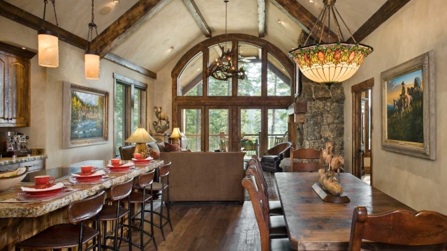 rustic elegance dining kitchen living