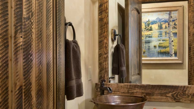 rustic elegance guest powder room